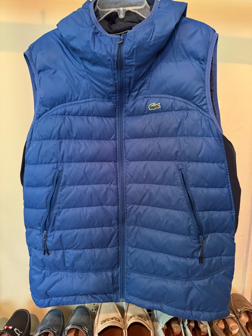 Lacoste Navy Quilted Sleeveless Vest